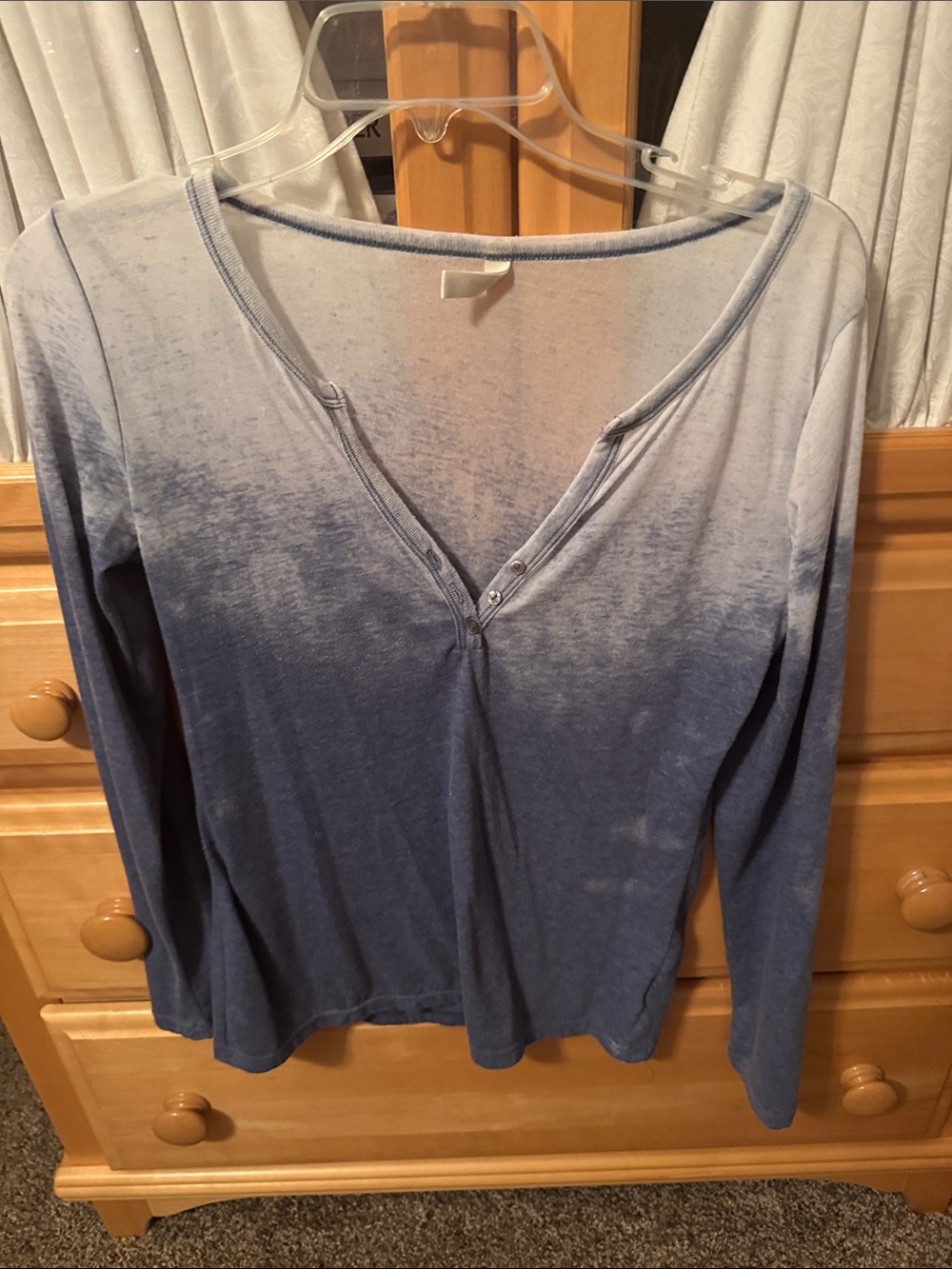 Old Navy Ombre Blue Long-Sleeve Henley